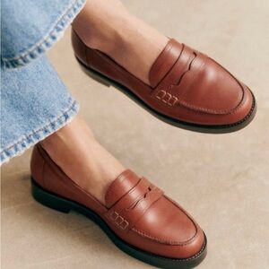 Sezane André Loafers Natural Heritage Leather - Size 8